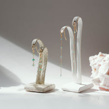 画像をギャラリービューアに読み込む, エメラルドチェーンピアス