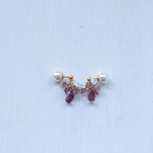 画像をギャラリービューアに読み込む, トルマリンとオパールのブーケピアス/ポスト