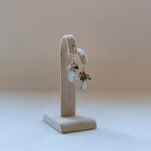 画像をギャラリービューアに読み込む, ウォーターメロントルマリン/ブーケピアス