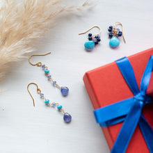 画像をギャラリービューアに読み込む, 【12月誕生石】タンザナイト ロングピアス