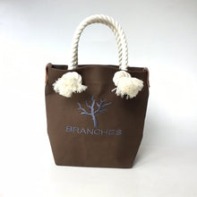 画像をギャラリービューアに読み込む, BRANCHES オリジナル トートバッグS *珊瑚刺繍入り*ココア(グレー刺繍、白紐)