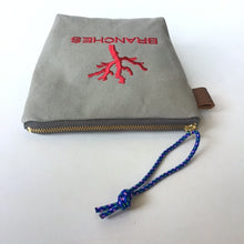 画像をギャラリービューアに読み込む, 珊瑚ロゴ刺繍ポーチ Sサイズ(グレー)