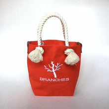 画像をギャラリービューアに読み込む, BRANCHES オリジナル トートバッグS *珊瑚刺繍入り*キャロット(白刺繍、白紐)