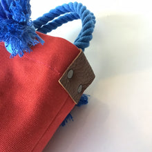 画像をギャラリービューアに読み込む, BRANCHES オリジナル トートバッグS *珊瑚刺繍入り*スカーレット(青刺繍、青紐)