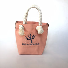 画像をギャラリービューアに読み込む, BRANCHES オリジナル トートバッグS *珊瑚刺繍入り*シェルピンク(グレー刺繍、白紐)