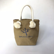 画像をギャラリービューアに読み込む, BRANCHES オリジナル トートバッグS *珊瑚刺繍入り*マッシュルーム(グレー刺繍、白紐)