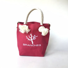 画像をギャラリービューアに読み込む, BRANCHES オリジナル トートバッグS *珊瑚刺繍入り*ホットピンク(白刺繍、白紐)
