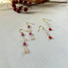 画像をギャラリービューアに読み込む, オパールとトルマリンのピアス