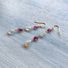 画像をギャラリービューアに読み込む, オパールとトルマリンのピアス