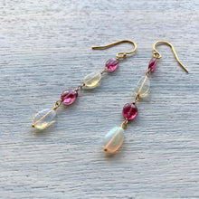 画像をギャラリービューアに読み込む, オパールとトルマリンのピアス