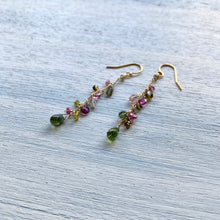 画像をギャラリービューアに読み込む, トルマリン チェーンピアス/グリーン
