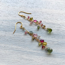 画像をギャラリービューアに読み込む, トルマリン チェーンピアス/グリーン