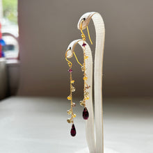 画像をギャラリービューアに読み込む, ✨NEW【1月誕生石】ガーネットmixチェーンピアス
