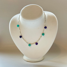 画像をギャラリービューアに読み込む, SVビーズと天然石のネックレス/アメシスト・アマゾナイト