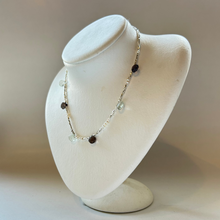 画像をギャラリービューアに読み込む, SVビーズと天然石のネックレス/スモーキー・グリーンクォーツ
