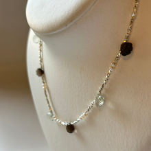 画像をギャラリービューアに読み込む, SVビーズと天然石のネックレス/スモーキー・グリーンクォーツ