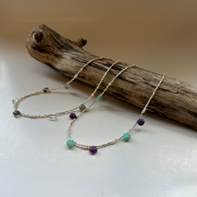 画像をギャラリービューアに読み込む, SVビーズと天然石のネックレス/アメシスト・アマゾナイト