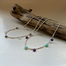 画像をギャラリービューアに読み込む, SVビーズと天然石のネックレス/スモーキー・グリーンクォーツ