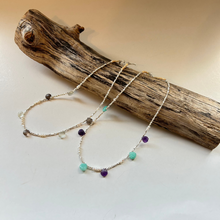 画像をギャラリービューアに読み込む, SVビーズと天然石のネックレス/アメシスト・アマゾナイト