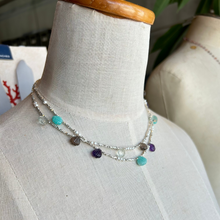 画像をギャラリービューアに読み込む, SVビーズと天然石のネックレス/アメシスト・アマゾナイト