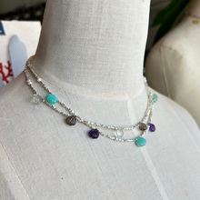 画像をギャラリービューアに読み込む, SVビーズと天然石のネックレス/スモーキー・グリーンクォーツ