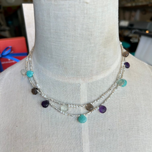 画像をギャラリービューアに読み込む, SVビーズと天然石のネックレス/スモーキー・グリーンクォーツ