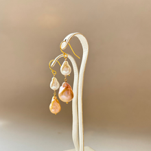 画像をギャラリービューアに読み込む, 淡水カラーパール 大粒ピアス/2粒