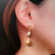 画像をギャラリービューアに読み込む, 淡水カラーパール 大粒ピアス/2粒