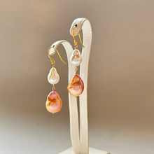 画像をギャラリービューアに読み込む, 淡水カラーパール 大粒ピアス/2粒