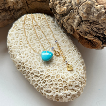 画像をギャラリービューアに読み込む, ターコイズのネックレス/マロンカボ大粒【45㎝】