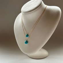 画像をギャラリービューアに読み込む, ターコイズのネックレス/マロンカボ大粒【45㎝】