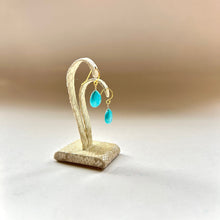 画像をギャラリービューアに読み込む, ターコイズのマロンカットピアス
