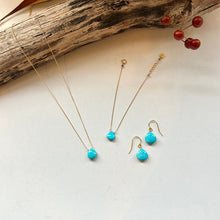 画像をギャラリービューアに読み込む, ターコイズのマロンカットピアス