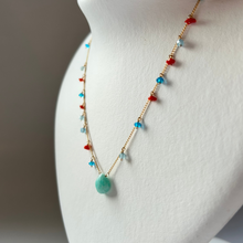 画像をギャラリービューアに読み込む, シェル型天然石の粒々ネックレス