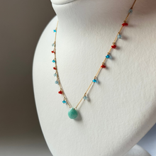 画像をギャラリービューアに読み込む, シェル型天然石の粒々ネックレス