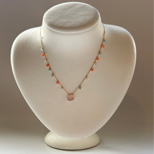 画像をギャラリービューアに読み込む, シェル型天然石の粒々ネックレス