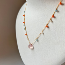 画像をギャラリービューアに読み込む, シェル型天然石の粒々ネックレス