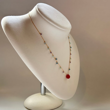 画像をギャラリービューアに読み込む, シェル型天然石の粒々ネックレス