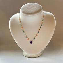 画像をギャラリービューアに読み込む, シェル型天然石の粒々ネックレス