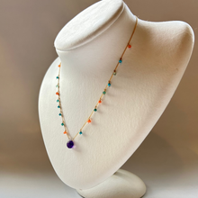 画像をギャラリービューアに読み込む, シェル型天然石の粒々ネックレス