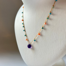 画像をギャラリービューアに読み込む, シェル型天然石の粒々ネックレス