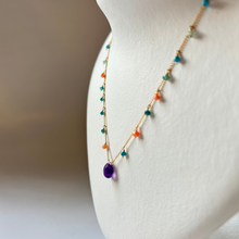 画像をギャラリービューアに読み込む, シェル型天然石の粒々ネックレス