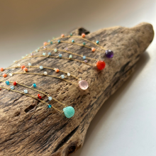 画像をギャラリービューアに読み込む, シェル型天然石の粒々ネックレス