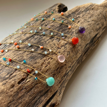 画像をギャラリービューアに読み込む, シェル型天然石の粒々ネックレス