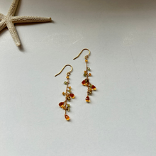 画像をギャラリービューアに読み込む, スぺサタイトガーネットのロングピアス