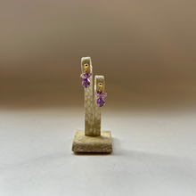 画像をギャラリービューアに読み込む, アメシスト花束ポストピアス/ツイスト