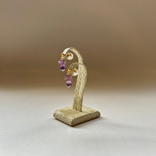 画像をギャラリービューアに読み込む, アメシスト花束ポストピアス/ツイスト