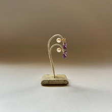 画像をギャラリービューアに読み込む, アメシスト花束ポストピアス/ツイスト