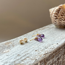 画像をギャラリービューアに読み込む, アメシスト花束ポストピアス/ツイスト