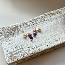 画像をギャラリービューアに読み込む, アメシスト花束ポストピアス/ツイスト
